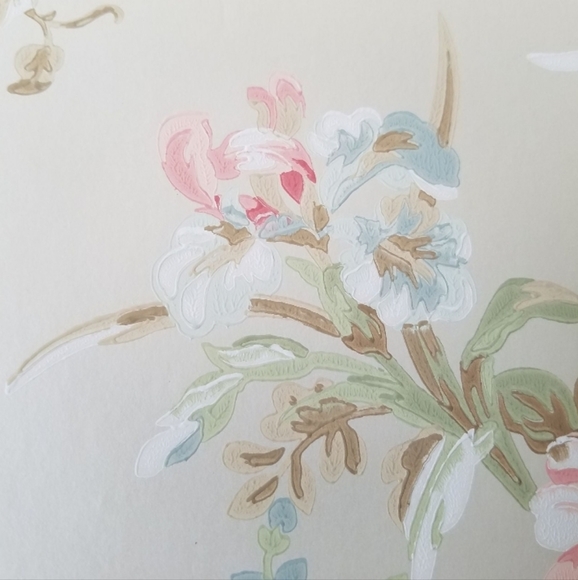 RESERVED Wallpaper Handpainted Trailing Rose 2 ROLLS - Picture 8 of 8